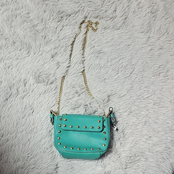 NWT Brian Atwood Turquoise Leather Purse w/ Magenta Lining - Picture 12 of 16